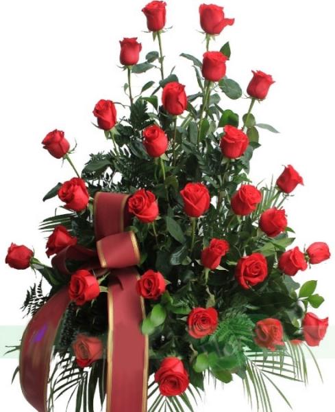 Centro funerario de rosas rojas para Reus